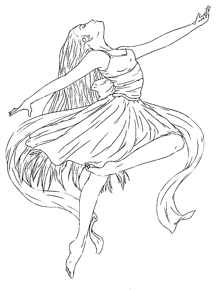 Desenhos de Bailarina Para Colorir e Imprimir - Pintar Grátis Online